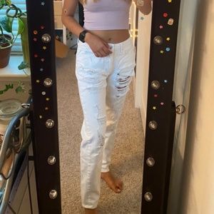 White ripped skinny jeans